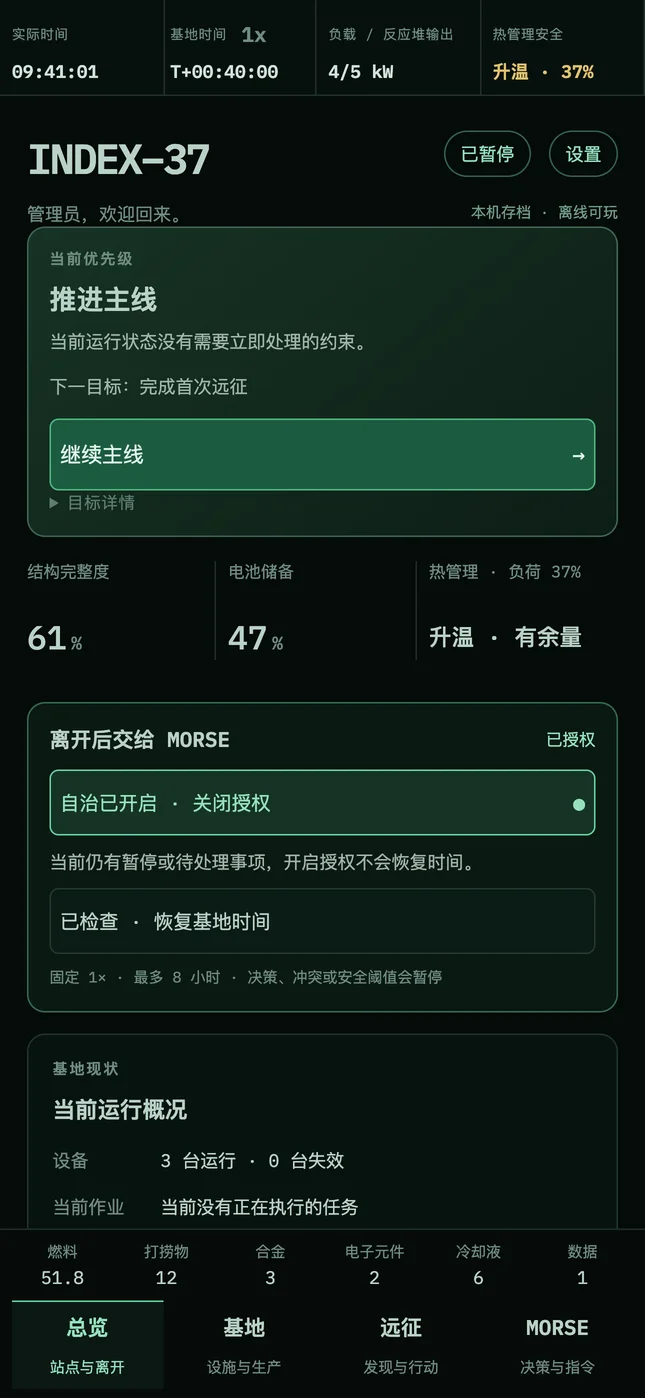 让沉寂的基地重新运转。 — 游戏界面预览