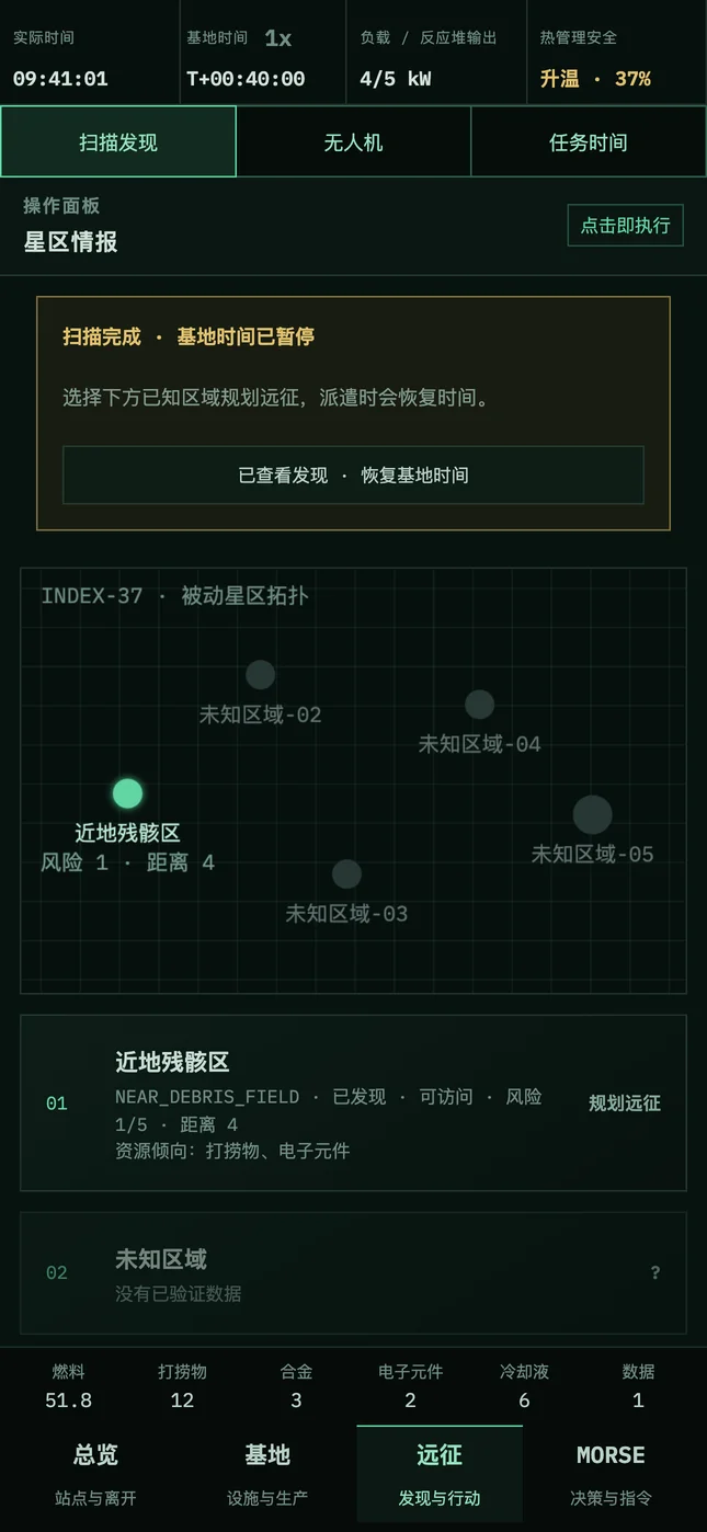 把未知星区变成行动计划。 — 游戏界面预览