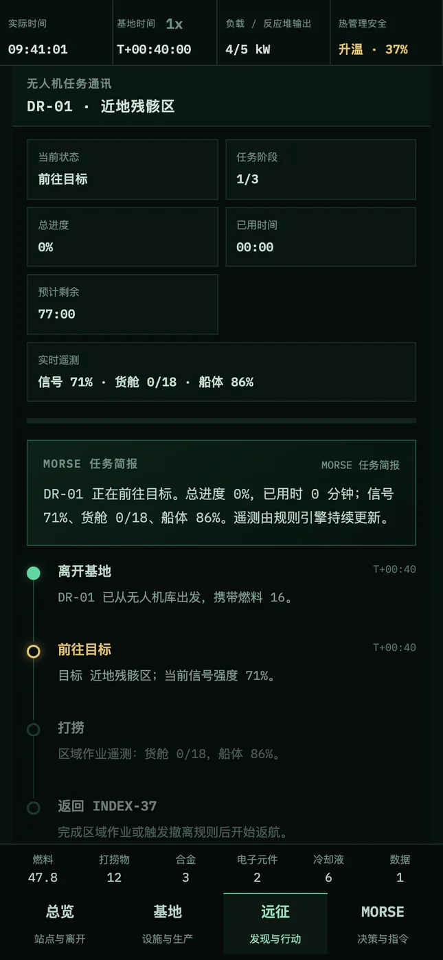 派遣无人机，始终掌握局势。 — 游戏界面预览